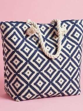 Summer & Rose Navy Diamond Tote Bag